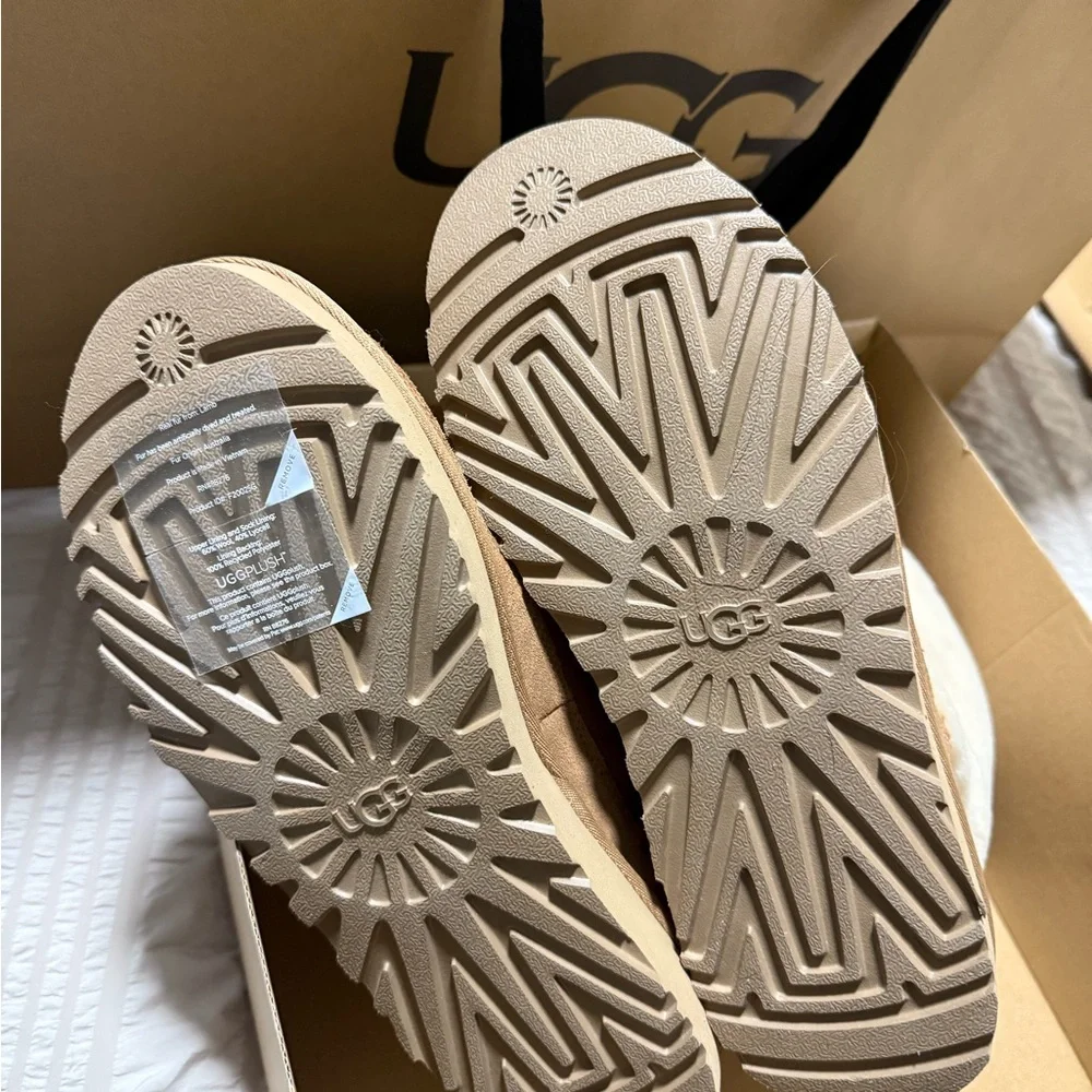 UGG Tan and Cream Shearling Boots - Picture 3 of 4